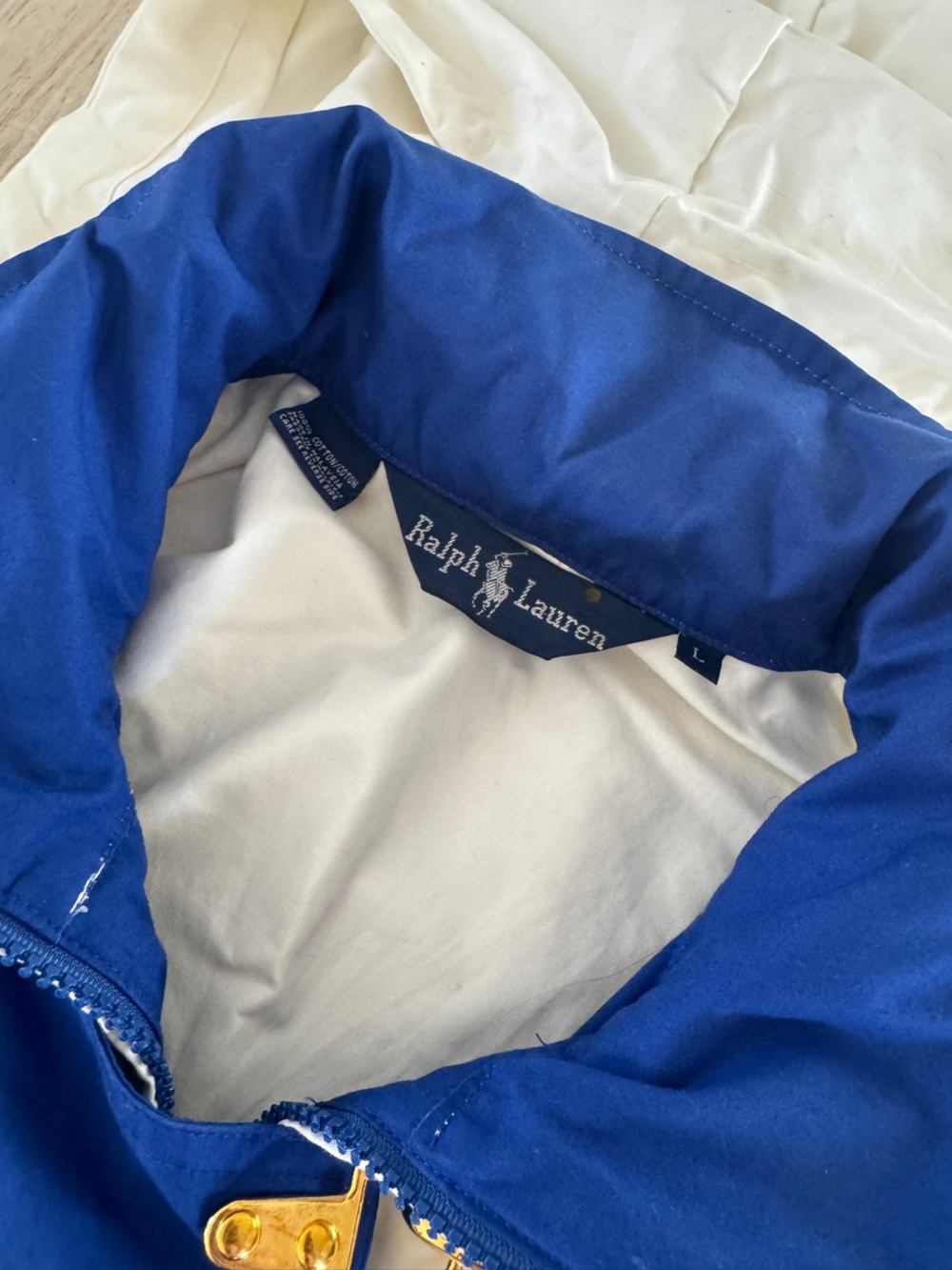 Vintage 90s Ralph Lauren Yacht Club RLYC Fireman Clasp Jacket Blue White size L - Picture 3 of 10